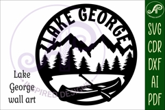 Lake George wall art sign, SVG file. vector Product Image 4