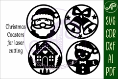 Christmas Coasters, laser cut out festive designs d2 Product Image 4