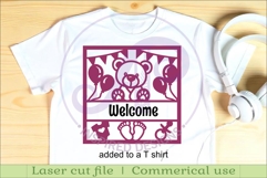 Baby name sign Teddy bear laser cut design or card Product Image 4