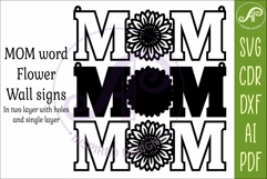 Sunflower MOM SVG, Laser Cut Mom Sign, Mother’s Day Hanging Product Image 4