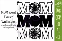 Sunflower MOM SVG, Laser Cut Mom Sign, Mother’s Day Hanging Product Image 4