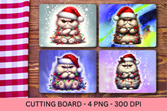 kitchen cutting board - angry cat christmas Product Image 1