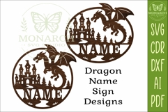 Personalized Dragon Castle Name Sign SVG, Fantasy Nursery Product Image 4
