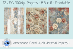 Americana Floral Junk Journal Papers 1 Set of 12 Product Image 4
