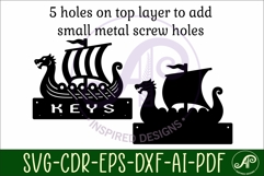 Viking longboat Key holder designs for wood and metal Product Image 4