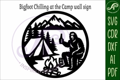 Bigfoot with Beer campsite wall art sign, SVG file Product Image 4