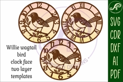 Willie wagtail Australian bird themed clock laser cut Product Image 4