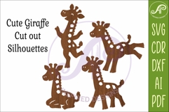 Giraffe SVG Laser Cut Files Cute Animal Silhouette 2 Product Image 4