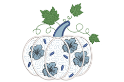 Pumpkin with Leaves Embroidery Design Product Image 1