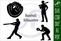 Baseball silhouettes laser cut outs SVG 2 Product Image 4