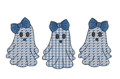 Three Girl Ghosts Halloween Machine Embroidery File. Product Image 1