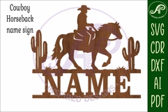 Cowboy Horse Rider SVG -Western Cowboy Silhouette -Ranch Product Image 4