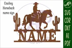 Cowboy Horse Rider SVG -Western Cowboy Silhouette -Ranch Product Image 4
