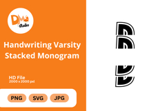 Handwriting Varsity Stacked Monogram Product Image 1