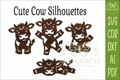 Cute Cows Silhouettes SVG Farm Animal Laser Cut Files 1 Product Image 4