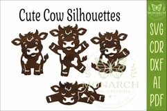 Cute Cows Silhouettes SVG Farm Animal Laser Cut Files 1 Product Image 4