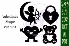 Valentines day silhouette laser cut outs SVG file 2 Product Image 4