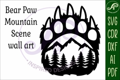 Bear paw print mountain scene wall sign Product Image 4