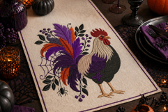 Halloween rooster embroidery design gothic farm chicken Product Image 2