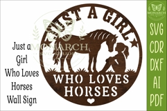 Just A Girl Who Loves Horses SVG | Horse Lover Wall Sign Product Image 4