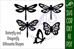Butterfly and Dragonfly silhouettes laser cut out 3 Product Image 4