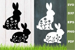 Spring Bunny SVG Design|Easter Laser cut, Cricut, Silhouette Product Image 2