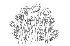 Field Flowers Machine Embroidery Design Product Image 1