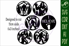 Bigfoot Coasters, laser cut out coaster files Product Image 4