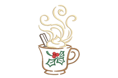 Christmas Coffee Machine Embroidery Design. Product Image 1