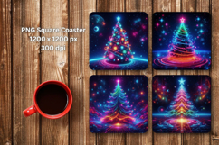 square coaster - cosmic christmas tree Product Image 1