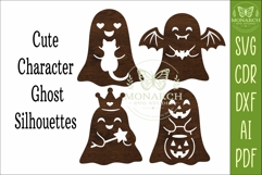 Cute Ghost SVG Halloween Laser Cut Silhouettes 2 Product Image 4