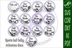 Sports balls themed Baby monthly milestone discs SVG laser Product Image 4