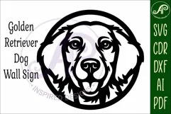 Golden Retriever Dog SVG Laser Cut File, Dog Face Wall Art Product Image 3