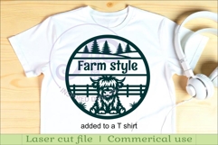 Highland cow name sign design for laser cutting Product Image 4