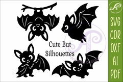 Cute Halloween Bat Silhouette SVG for Laser Cutting 1 Product Image 4
