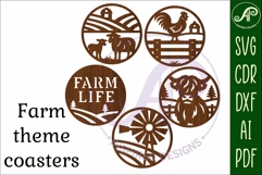 Farming Coasters, laser cut out Farmhouse designs 1 Product Image 4