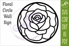 Rose Flower Wall Art SVG | Round Floral Laser Cut File Product Image 4