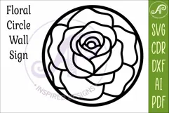 Rose Flower Wall Art SVG | Round Floral Laser Cut File Product Image 4