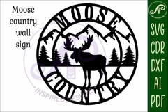 Moose country wall art sign, SVG file. vector Product Image 4