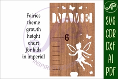 Fairies personalized kids height chart in Imperial Product Image 4