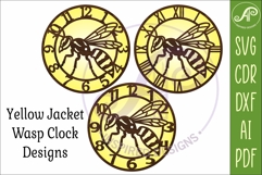 Yellow Jacket Wasp Clock SVG Design, Laser Cut Wall Clock Product Image 4
