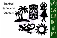 Tropical Silhouette Shapes, Summer Cut outs 4 Product Image 4