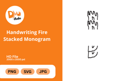 Handwriting Fire Stacked Monogram Product Image 1