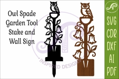 Owl Garden Spade Wall Art &amp; Garden Stake SVG Product Image 4
