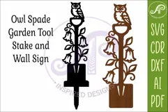 Owl Garden Spade Wall Art & Garden Stake SVG Product Image 4