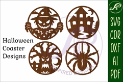 Halloween Coaster SVG Designs, Halloween Scene Coasters 3 Product Image 4
