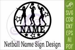 Personalized Netball Name Sign Female Player Wall Art Laser Product Image 4