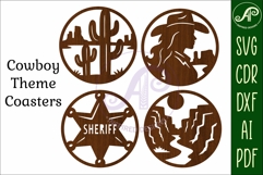Western Cowboy Coasters SVG, Ranch Rodeo theme 1 Product Image 4