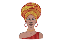 African Woman Machine Embroidery Design Product Image 1