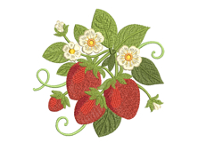 Strawberry Embroidery Design Floral Berry 4x4 Product Image 1